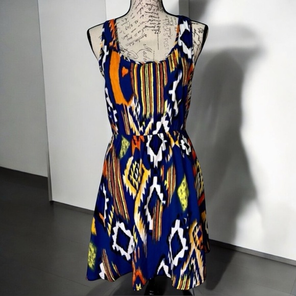 Mezzanine | Patterned Sleeveless Mini Dress Size S Small - Picture 4 of 12